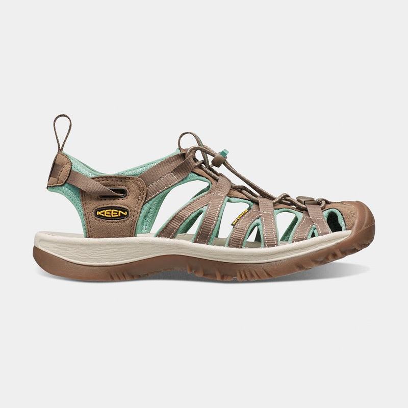 Keen Whisper Womens Hiking Sandals Brown/Turquoise Clearance (2713-FEDMW)